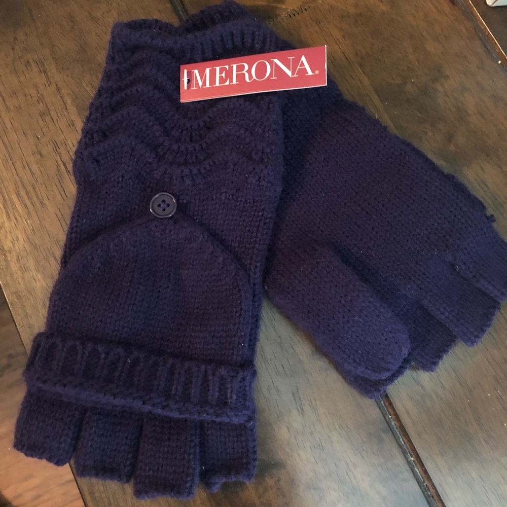Purple 2 in 1 gloves & mittens